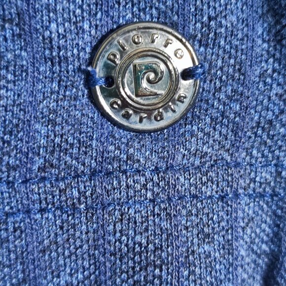Vintage Pierre Cardin Knit polo shirt men's M blue modern fit button up collar - Picture 5 of 8